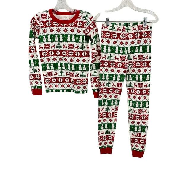 Hanna Andersson Fair Isle Holiday Pajama Set Unisex Kids 160 / 14 - Picture 2 of 10